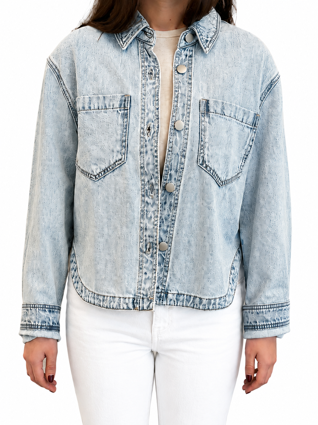 Crew Cropped Lightweight Denim Jacket