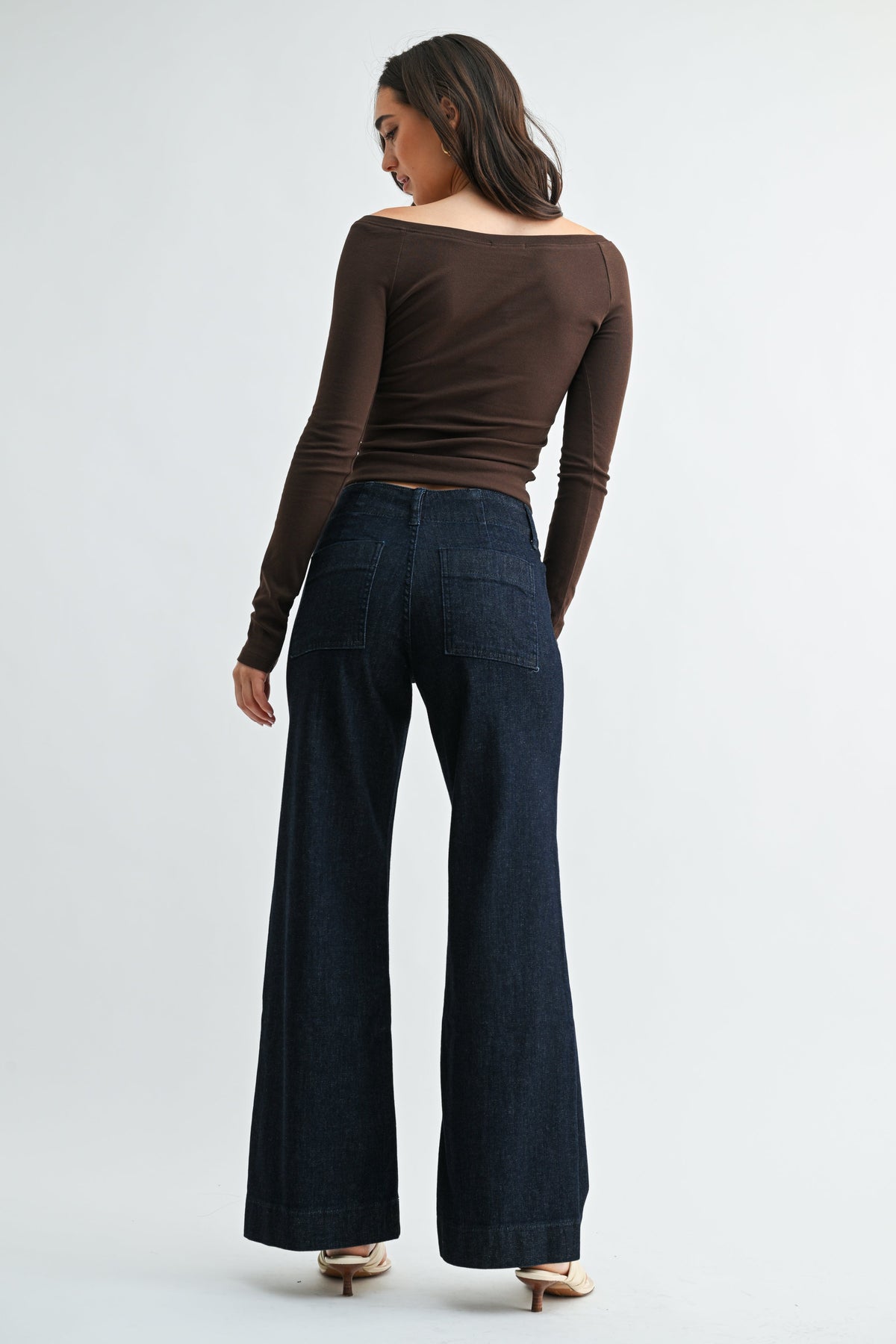 Penny Pintuck Wide Leg Denim