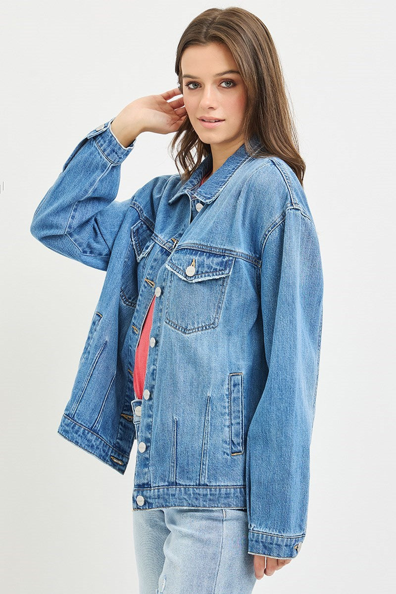 Collins Oversized Denim Jacket - Plus Size