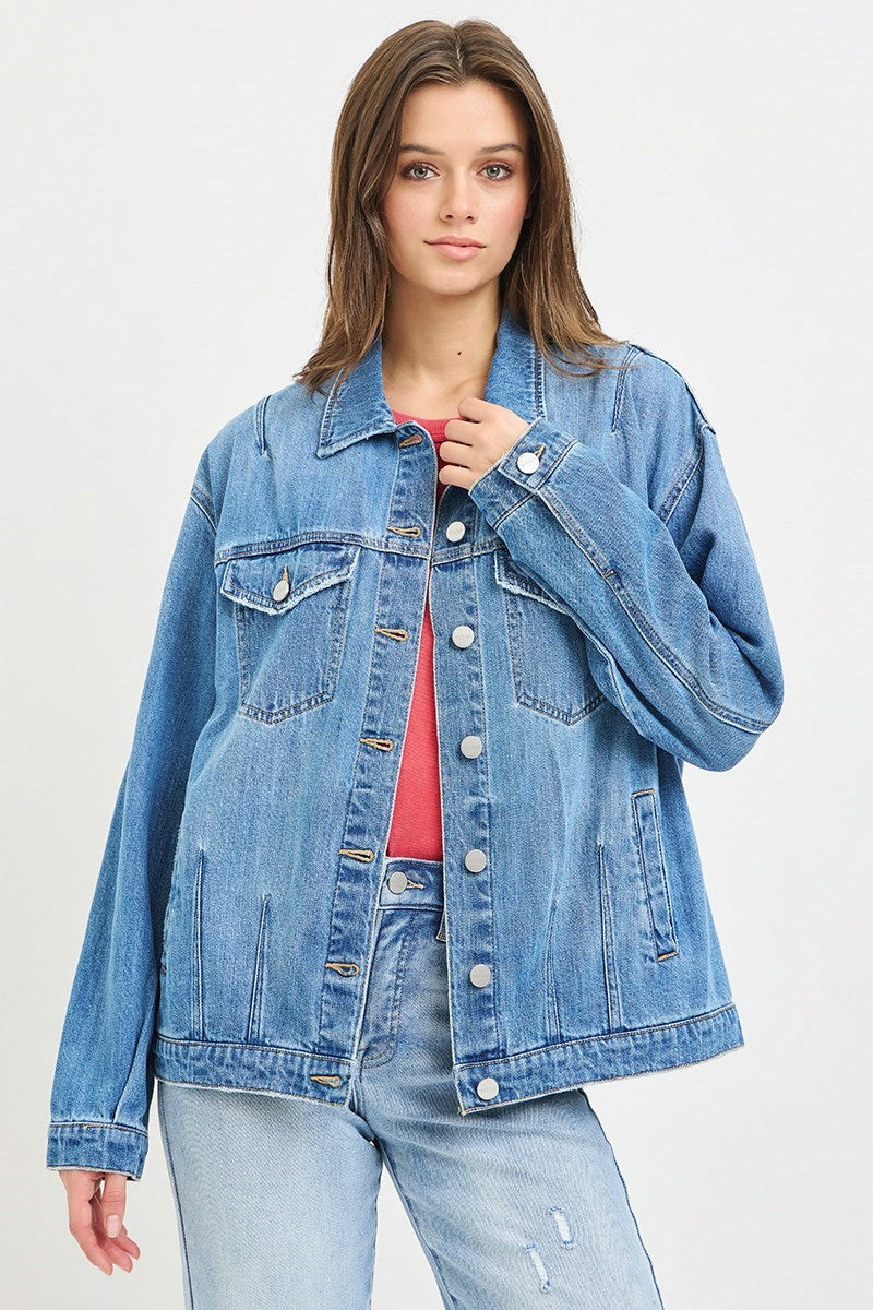 Collins Oversized Denim Jacket - Plus Size
