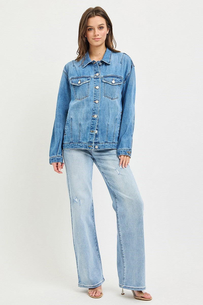 Collins Oversized Denim Jacket - Plus Size