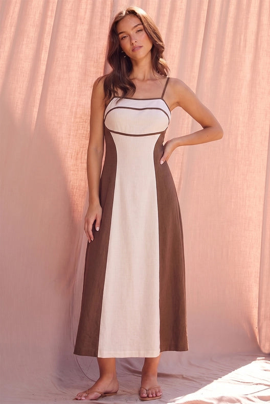 Leah Contrast Trim Midi Dress