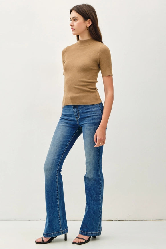 Renae Short Sleeve Mock Neck Sweater