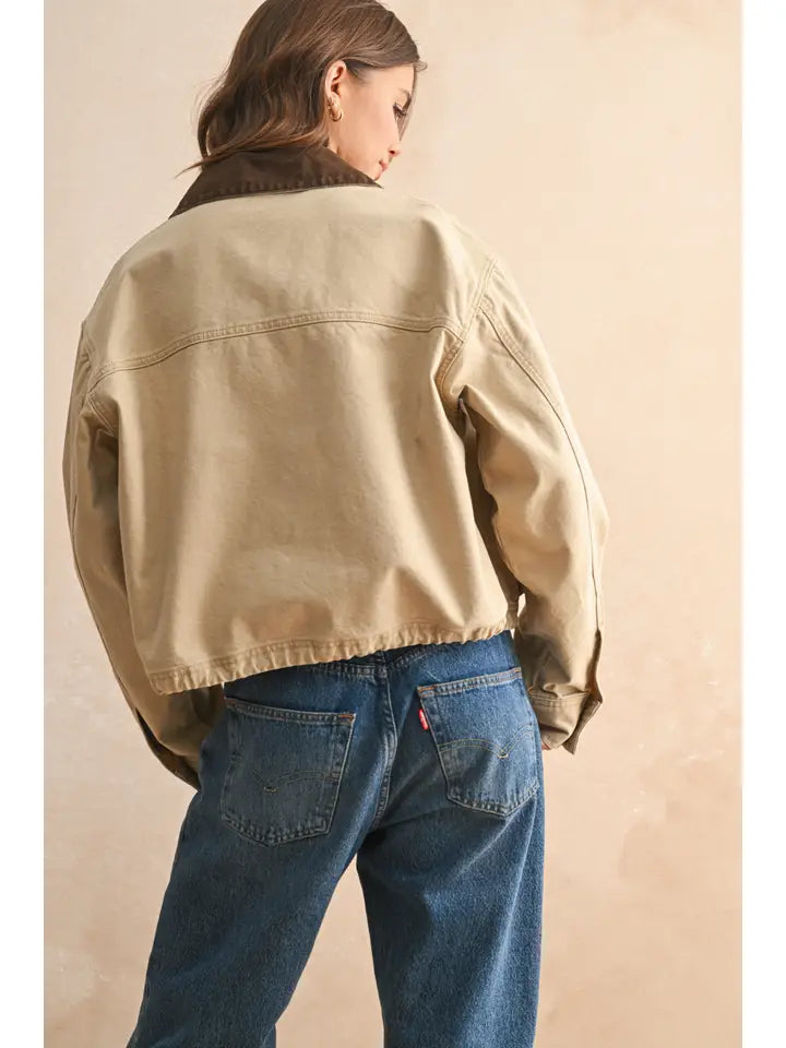 Cassie Contrast Collar Utility Jacket