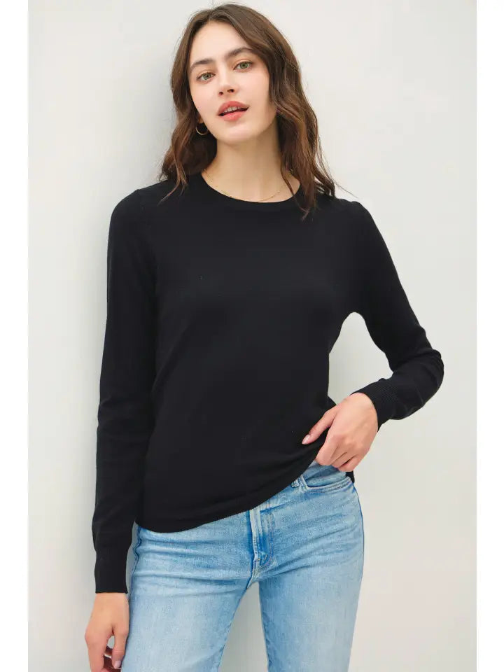 Viscose Crew Neck Soft Knit Sweater