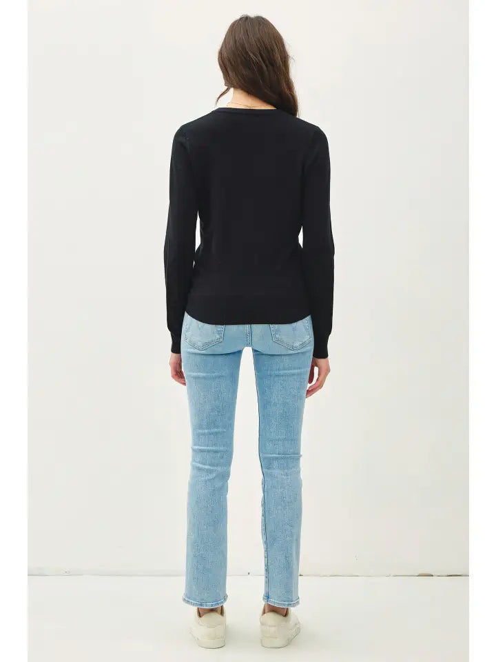 Viscose Crew Neck Soft Knit Sweater