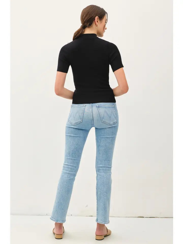 Renae Short Sleeve Mock Neck Sweater