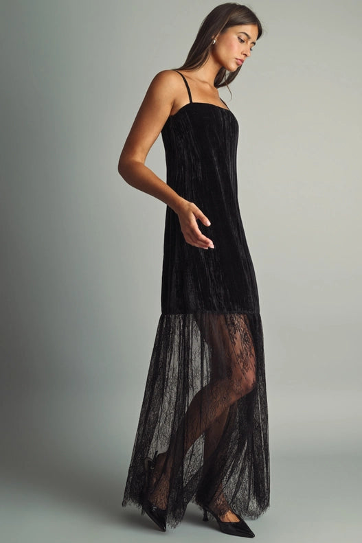 Viv Velvet and Lace Maxi Dress
