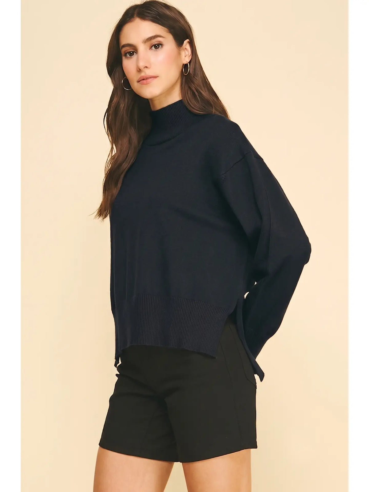 Evelyn Hi-Lo Turtle Neck Sweater
