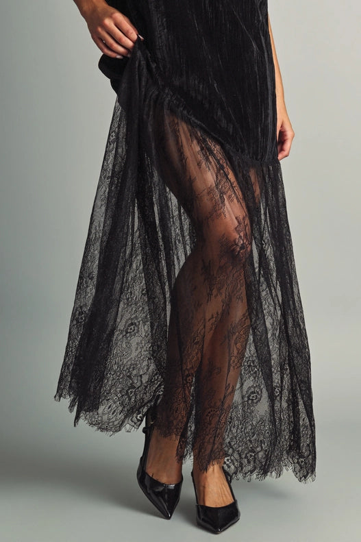 Viv Velvet and Lace Maxi Dress