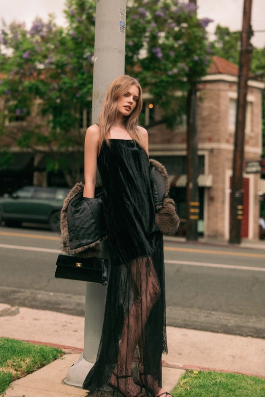 Viv Velvet and Lace Maxi Dress