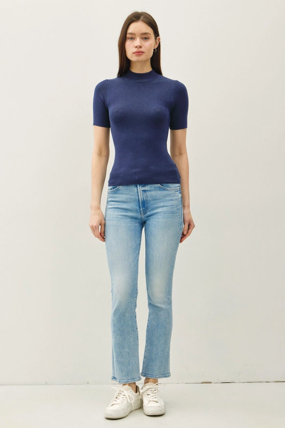 Renae Short Sleeve Mock Neck Sweater