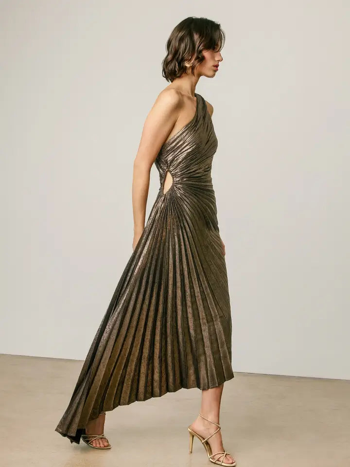 Cameron One Shoulder Pleated Dress
