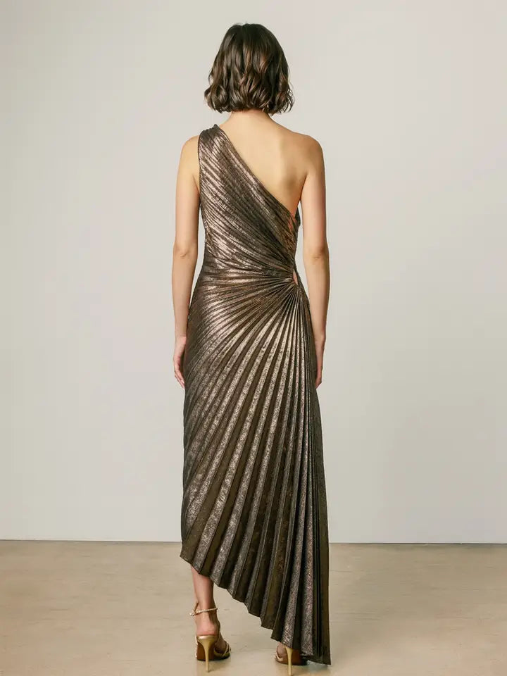 Cameron One Shoulder Pleated Dress
