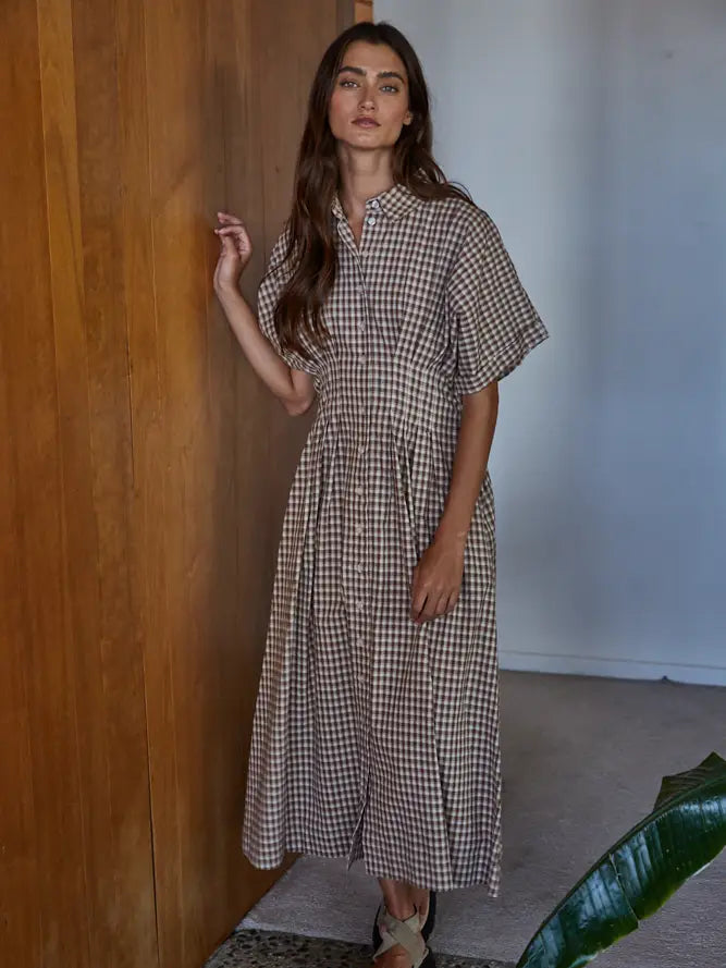 Cotton Gingham  Maxi Dress