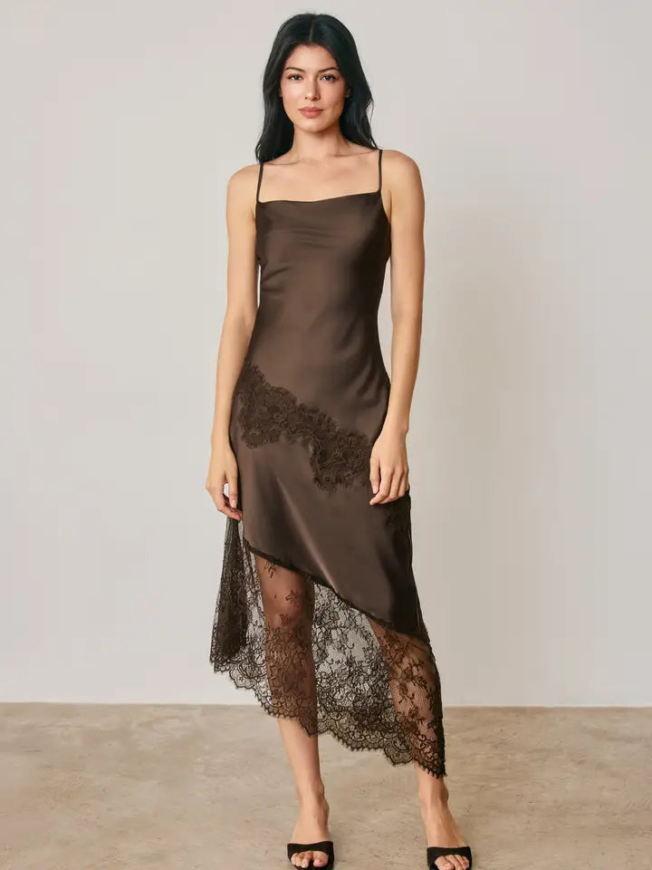 Alma Asymmetrical Lace Dress