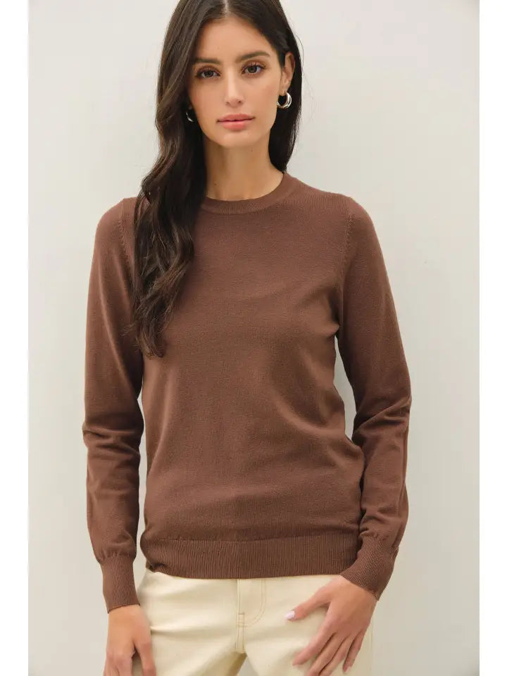 Viscose Crew Neck Soft Knit Sweater