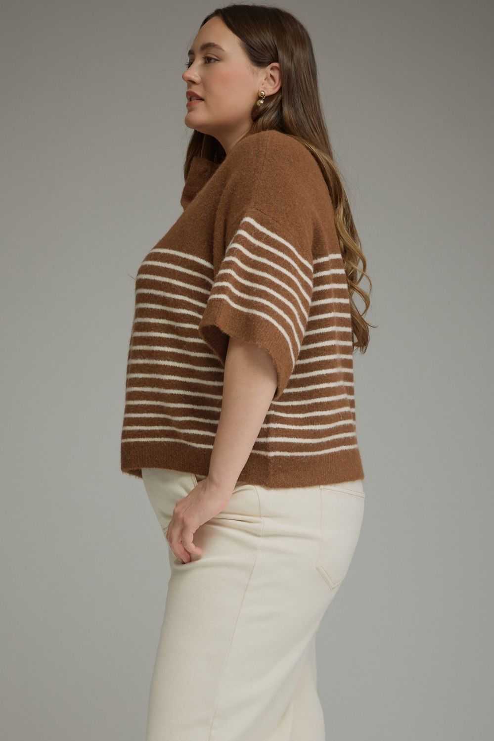 Kate Knit Short Sleeve Top - Plus Size
