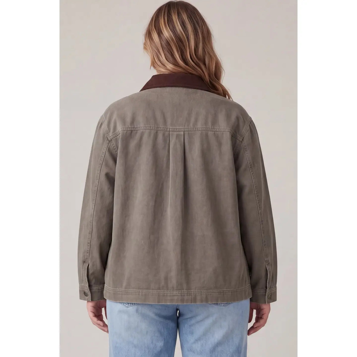 Washed Twill Jacket - Plus Size