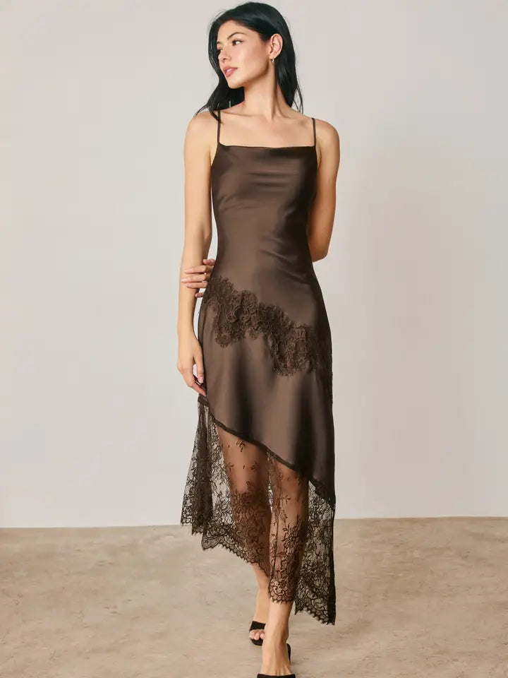Alma Asymmetrical Lace Dress