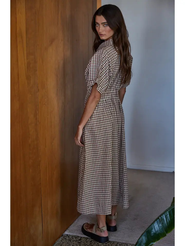 Cotton Gingham  Maxi Dress