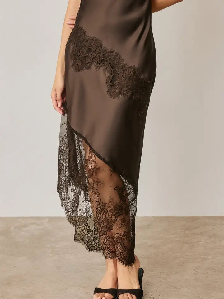 Alma Asymmetrical Lace Dress