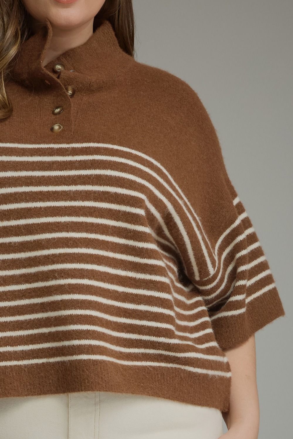Kate Knit Short Sleeve Top - Plus Size