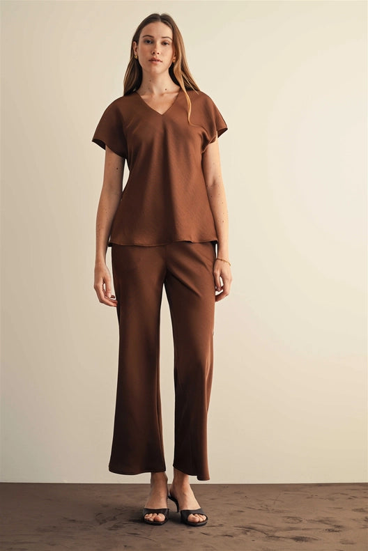 Linnea V Neck Satin Top