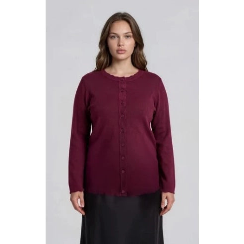 Tara Scalloped Cardigan - Plus Size