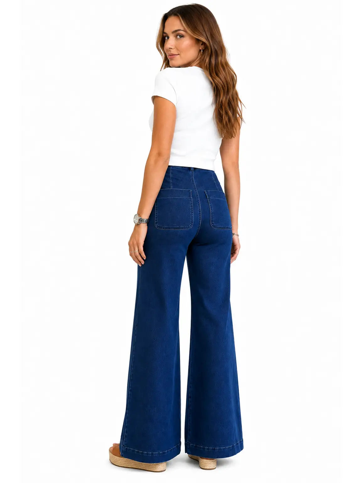 Wynona Wide Leg Jean with Patch Pockets