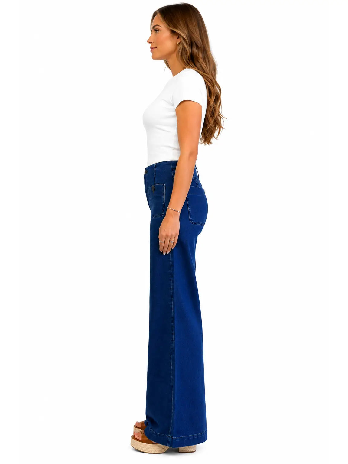 Wynona Wide Leg Jean with Patch Pockets