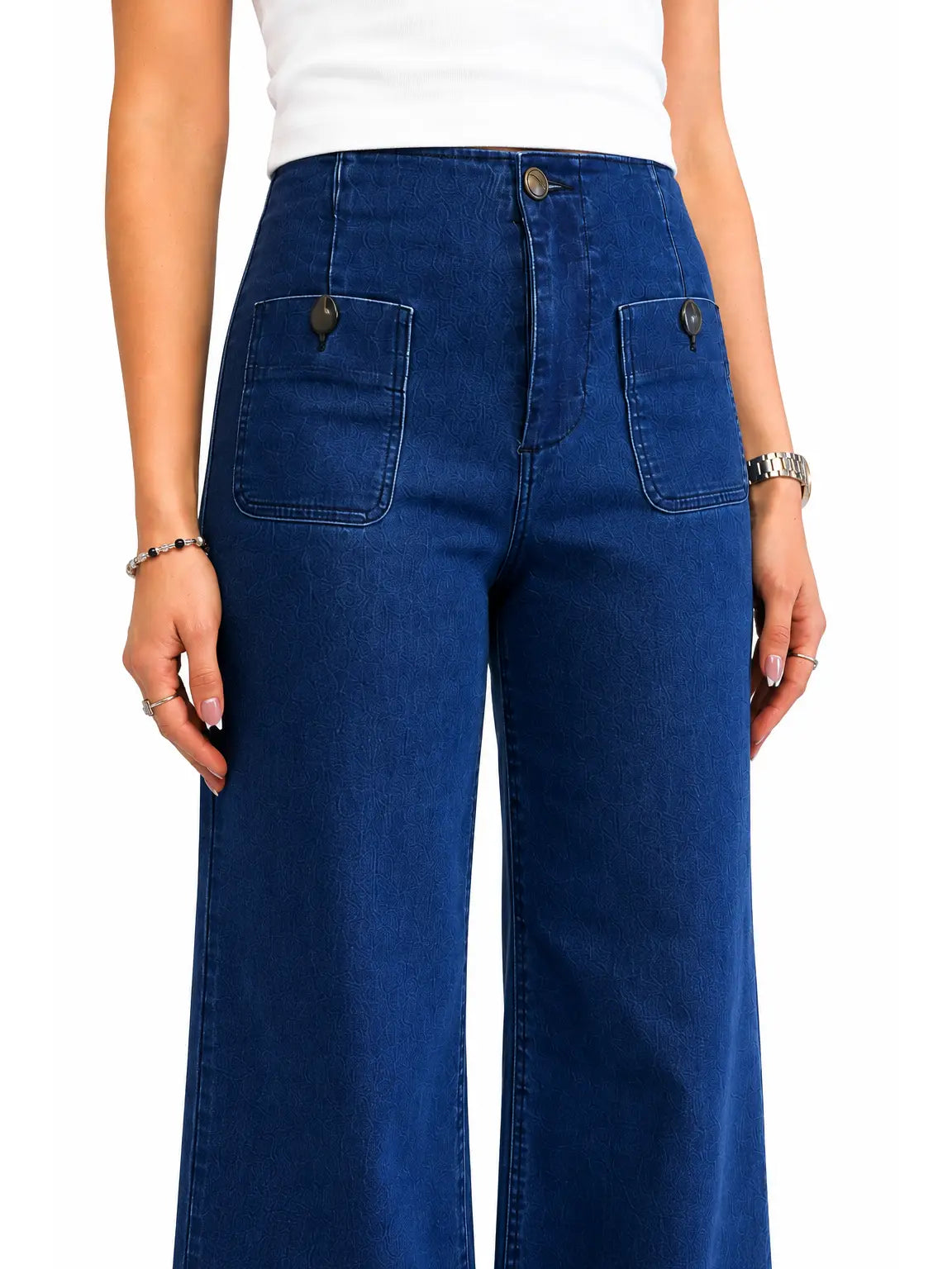 Wynona Wide Leg Jean with Patch Pockets