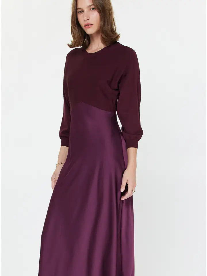 Soren Mixed Media Midi Dress