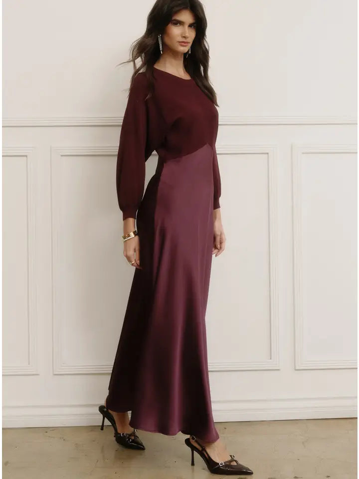 Soren Mixed Media Midi Dress