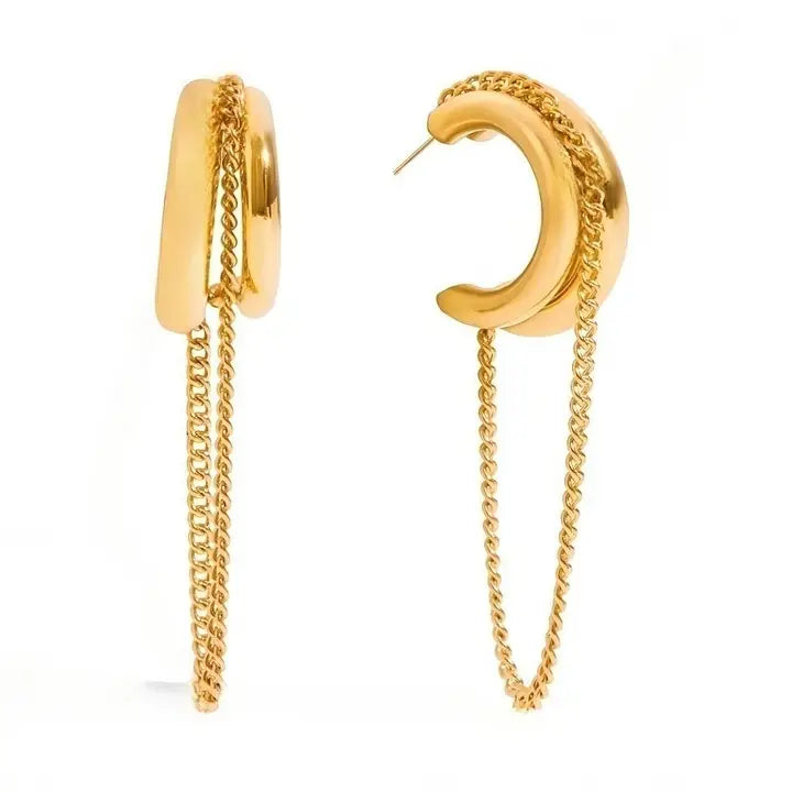Foxie Chain Hoop Earrings