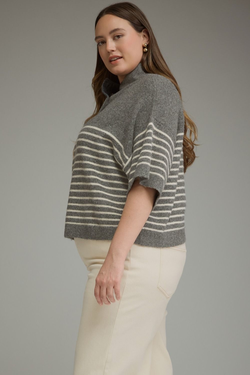 Kate Knit Short Sleeve Top - Plus Size