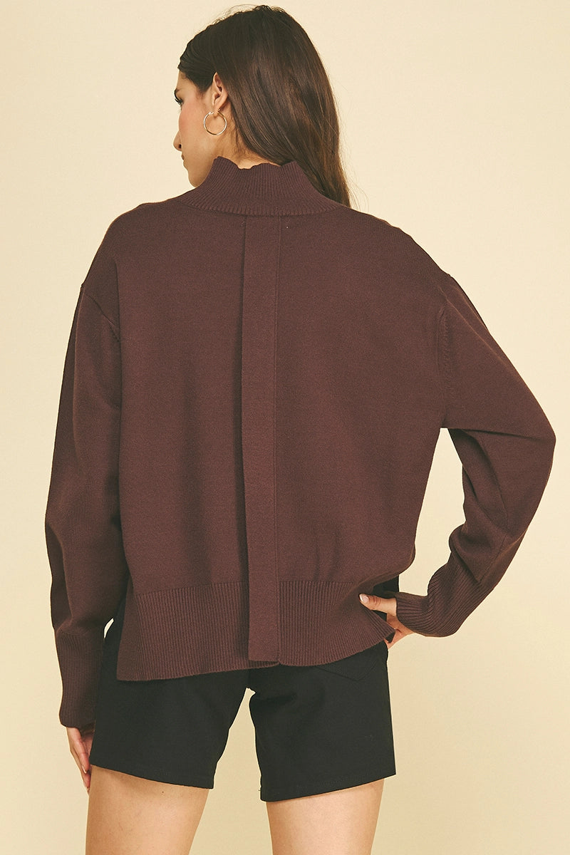 Evelyn Hi-Lo Turtle Neck Sweater