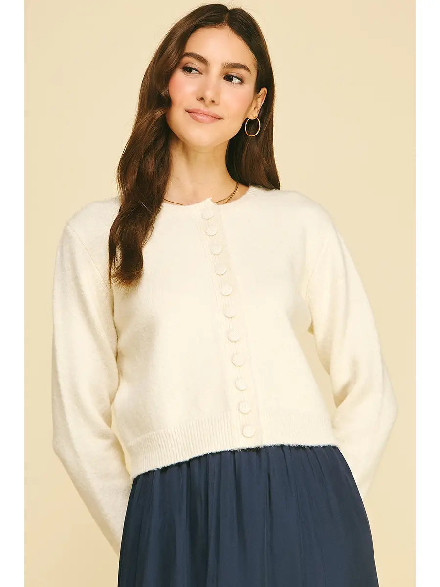 Button Down Long Sleeve Cardigan