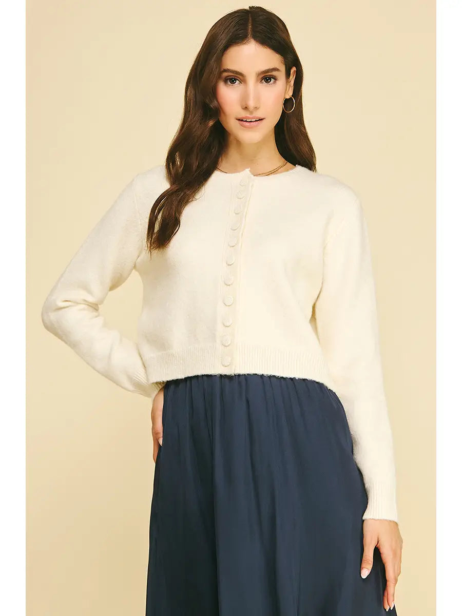 Button Down Long Sleeve Cardigan