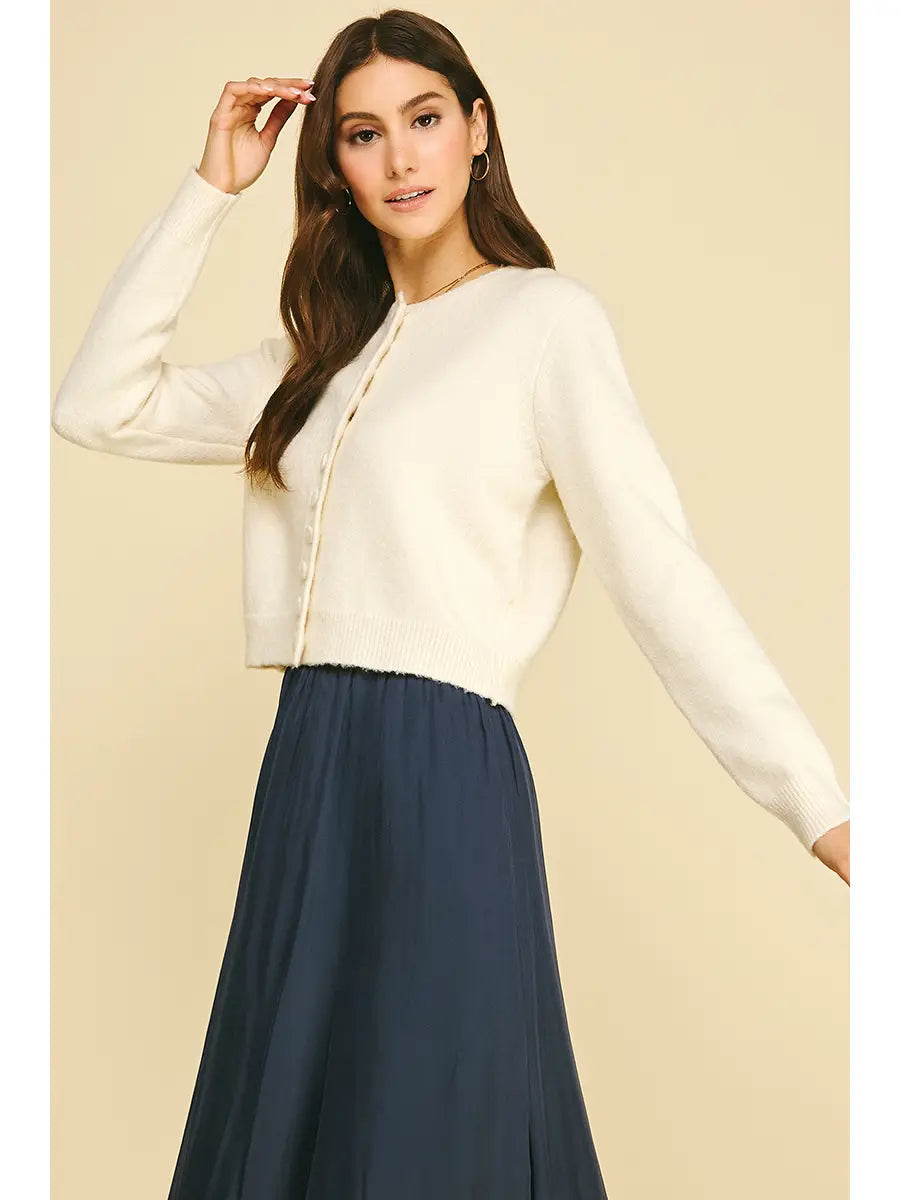 Button Down Long Sleeve Cardigan
