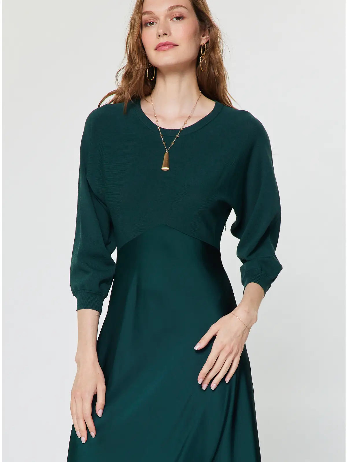 Soren Mixed Media Midi Dress