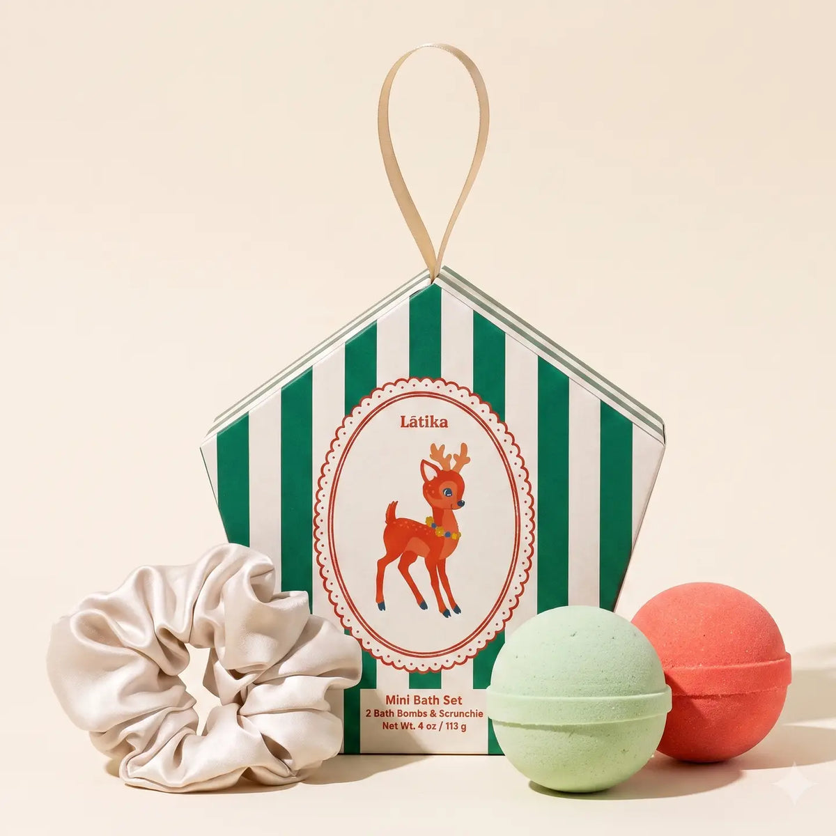 Mini Bath Bomb Ornament Set - Baby Deer Christmas Gift Box