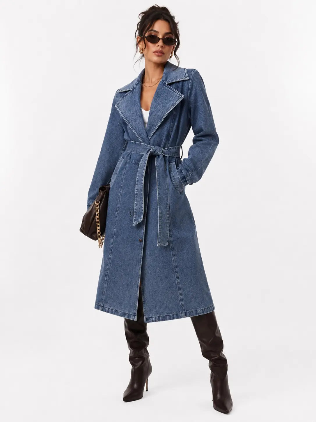 Michelle Denim Fur Coat