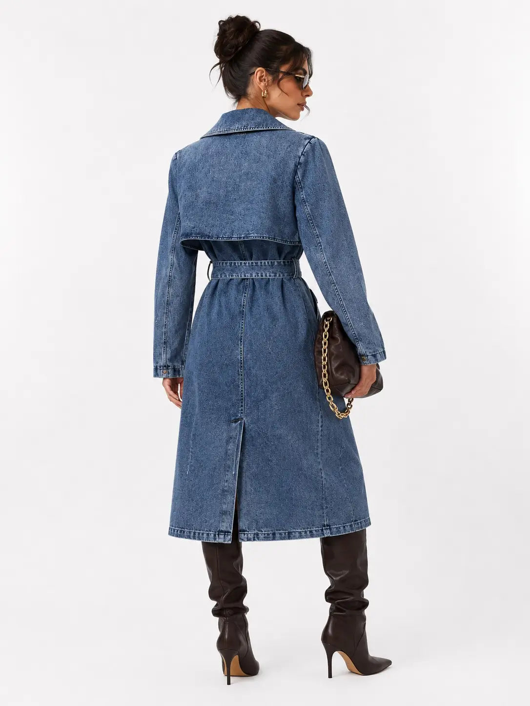 Michelle Denim Fur Coat