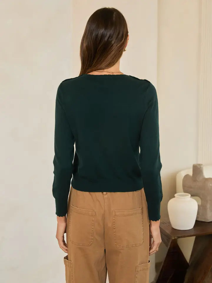 Hunter Sweater with Gold Button Detail