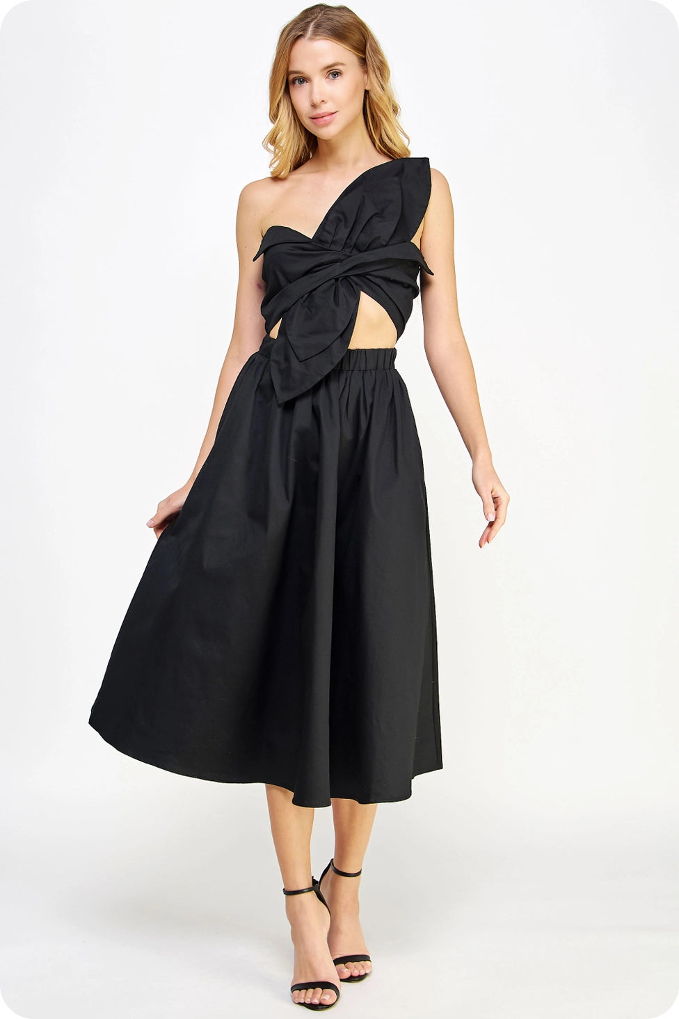 Fiona Knotted Bow Midi Dress