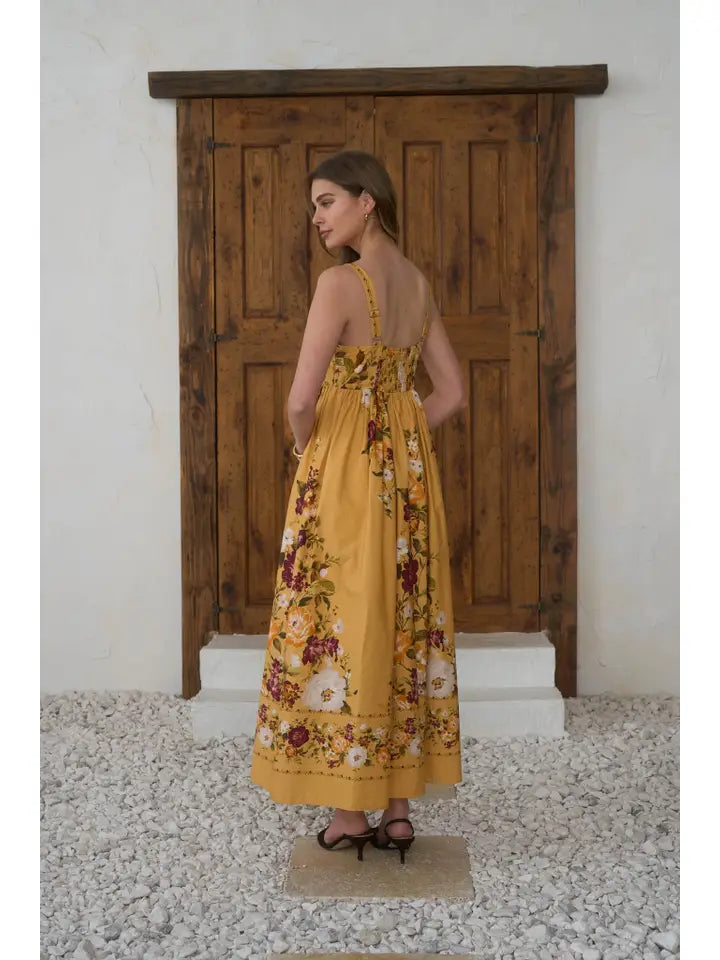 Fig Floral Embroidery Midi Dress