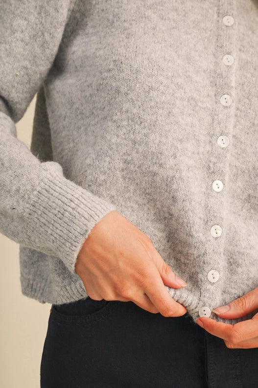 Marled Knit Sweater Cardigan