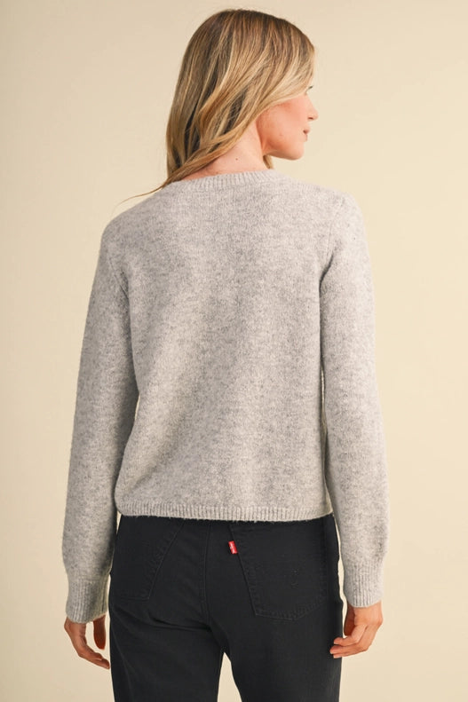 Marled Knit Sweater Cardigan