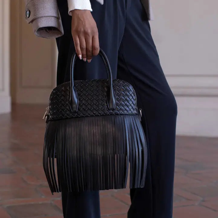 Leena Black Recycled Vegan Leather Purse